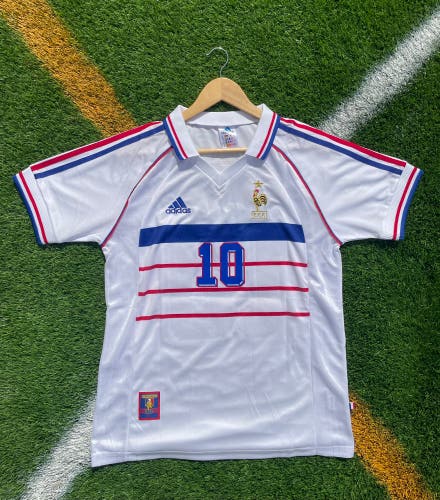 France 1998 Away Zidane Retro Soccer Jersey