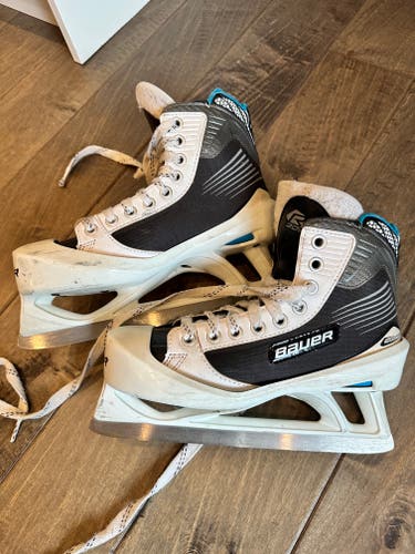 Used Intermediate Bauer Reactor 2000 Hockey Goalie Skates Size 4.5