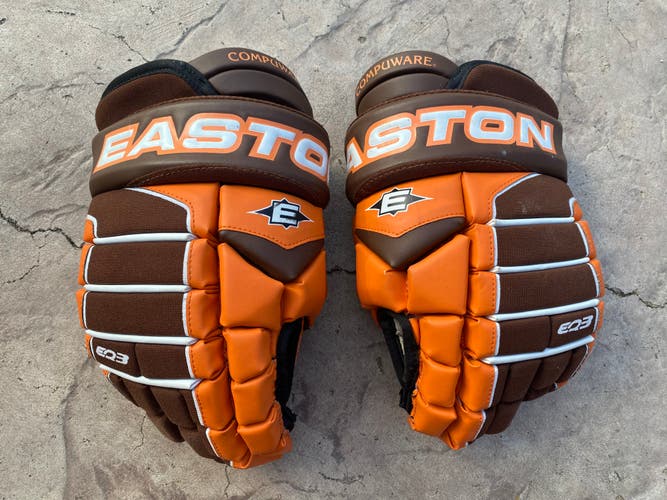 Easton Synergy EQ3 Pro Stock 13" Hockey Gloves Brown / Orange  81207 RM