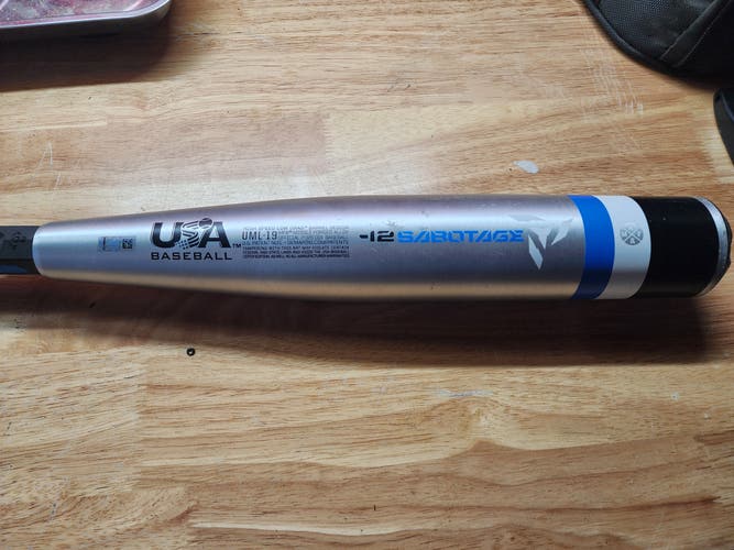 Used DeMarini Sabotage USABat Certified Bat (-12) Hybrid 19 oz 31"