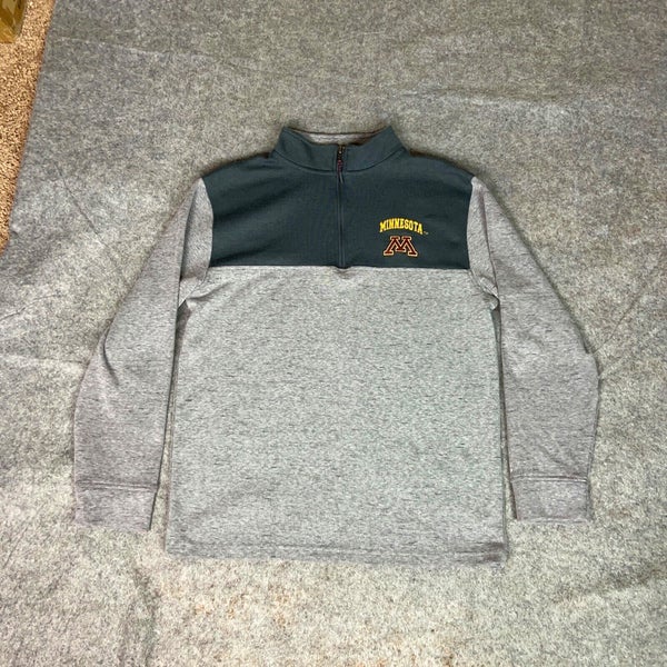 Minnesota Gophers Mens Pullover Medium Gray Champion 1/4 Zip Sweatshirt Football