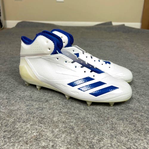 Adidas Mens Football Cleats 11.5 White Blue Shoe Lacrosse Freak Mid Sports Pair