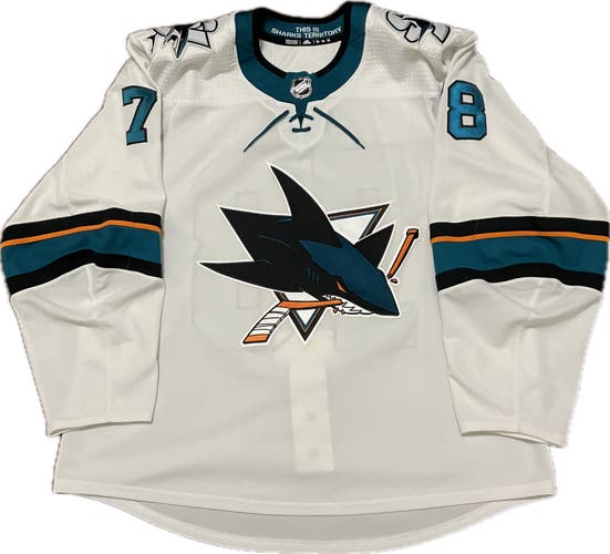 San Jose Sharks Evan Weinger TI Adidas MiC NHL Hockey Jersey Size 56