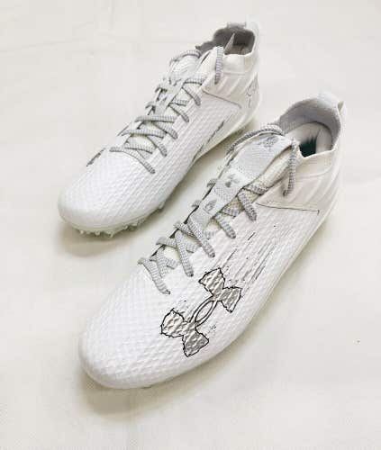 Under Armour Blur Smoke 2.0 MC Football Cleat Men's US 9.0 White 3026330-101 Lax