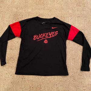 Black Nike Ohio State Buckeyes Women's Dri-Fit Long Sleeve Shirt M