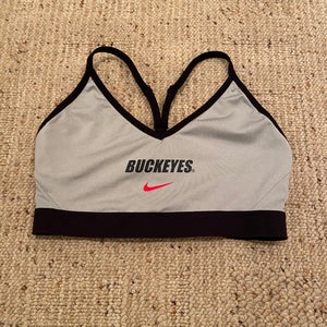 Gray Nike Ohio State Buckeyes Women's Dri-Fit Sports Bra M