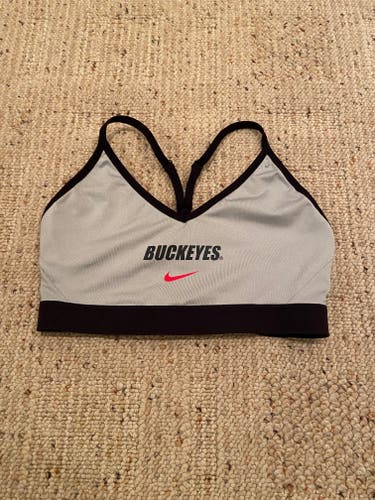 Gray Nike Ohio State Buckeyes Women's Dri-Fit Sports Bra M