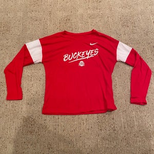 Red Nike Ohio State Buckeyes Women's Dri-Fit Long Sleeve Shirt M