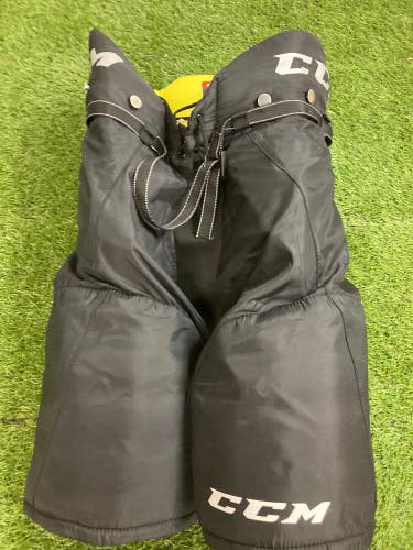 Black Used Senior Large CCM Tacks 9550 Hockey Pants