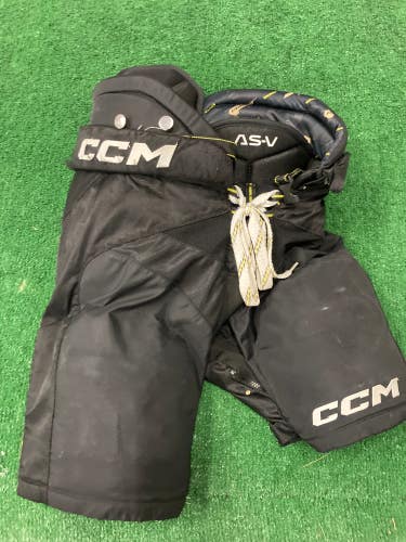 Black Used Junior Large CCM Tacks AS-V Hockey Pants