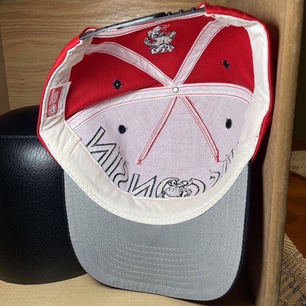 Vintage 90s Wisconsin Badgers Bucky Spellout Snapback Hat Cap Rare