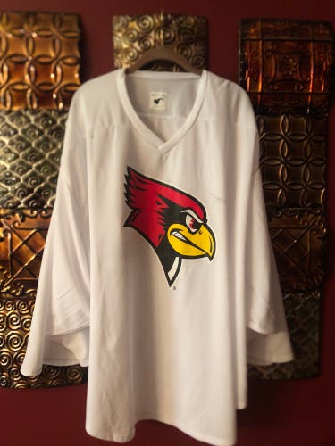 Used white Illinois State Redbirds Goalie cut practice jersey