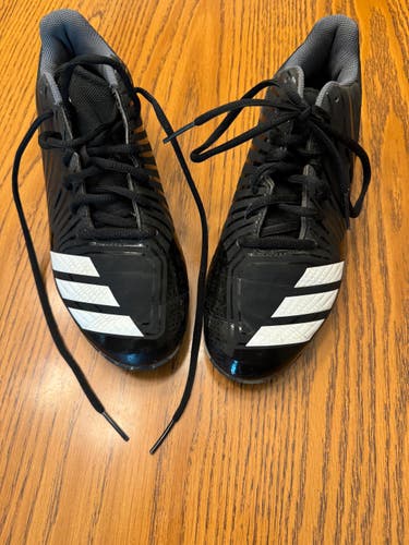 Black Used Size 7.0 (Women's 8.0) Youth Kid's Adidas Low Top Molded Cleats