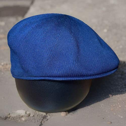 Vintage Mens Kangol Blue Cabbie Newsboy Golf Hat Cap Size XL Made In USA