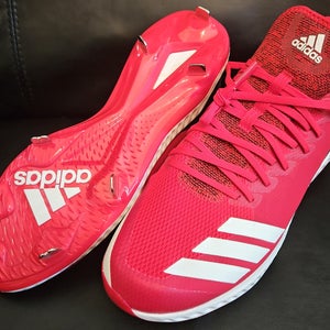 Adidas (US Size 12) Red Icon Bounce Hybrid Mens Baseball Cleats