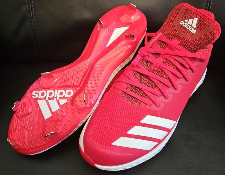 Adidas (US Size 12) Red Icon Bounce Hybrid Mens Baseball  display picture 2