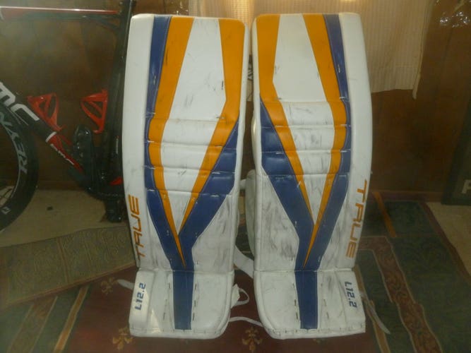 Ville Husso Blues  True L12.2 Goalie Leg Pads Pro Stock