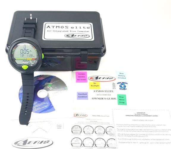 Aeris Atmos Elite Wrist Wireless Hoseless Nitrox Scuba Dive Computer w case 4891