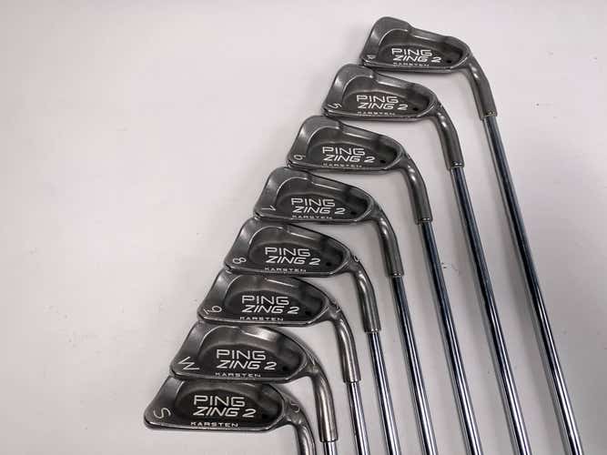 Ping Zing 2 Iron Set 4-PW+SW Black Dot Karsten JZ Regular RH Midsize Grips +1"