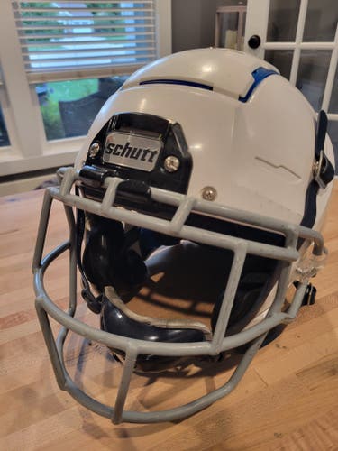 Used Large White Youth Schutt F7 Helmet