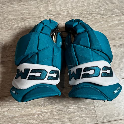 San Jose Sharks - New Teal Pro Game-Issued Gloves - NHL