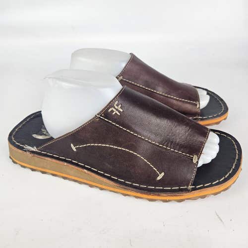 Frye Union Slide Men's Size: 10 M Dark Brown Leather Sandals Shoe