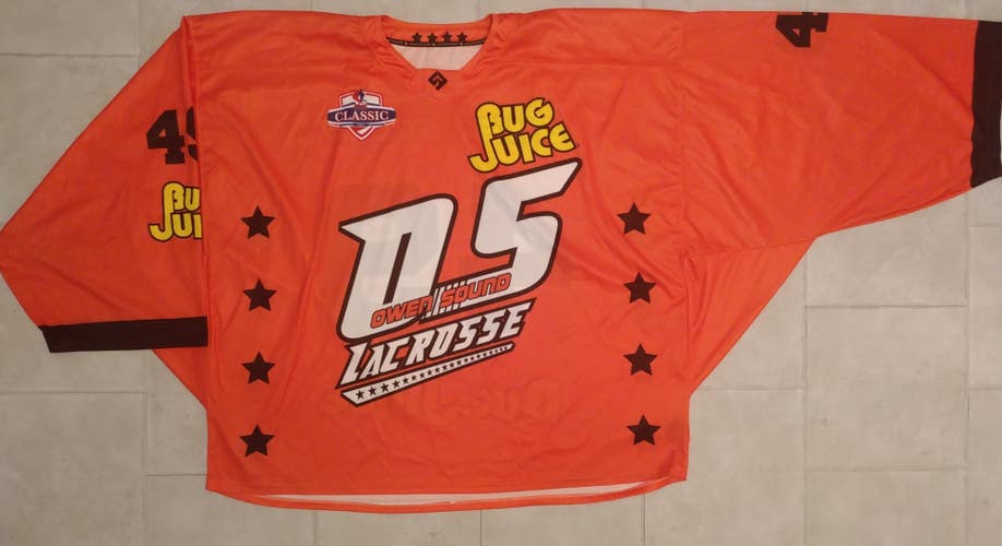 MSL Major Series Lacrosse Game Used Goalie Jersey - Owen Sound