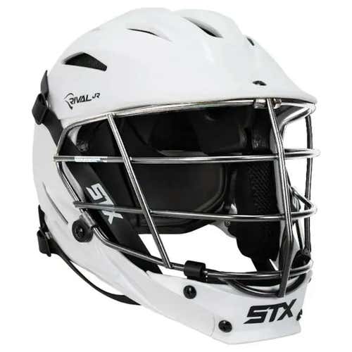 New Stx Rival Jr Youth Lacrosse Helmet White Silver