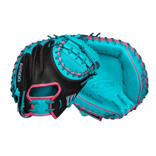 New Wilson A2000 Cm33 2024 Fall Black Teal Catcher's Mitt Right Hand Throw 33"