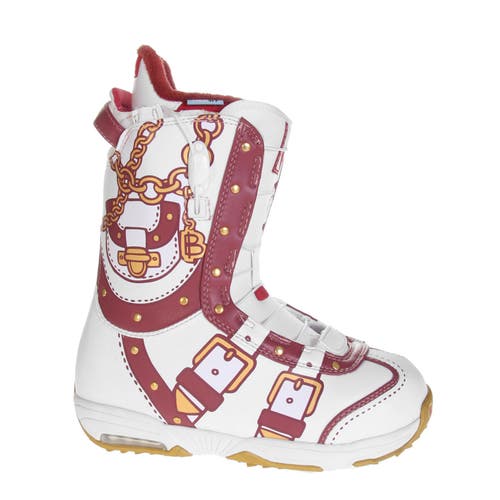 NEW $295 Burton Modern Snowboard Boots! White Red & Gold Bling Size 7 Euro 38