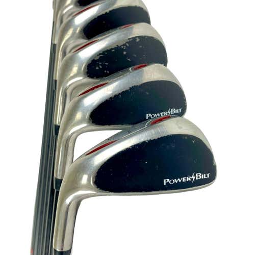 Used Powerbilt Ex-200 Men's Left Iron Hybrid Set 4h-pw Senior Flex Graphite Shaft