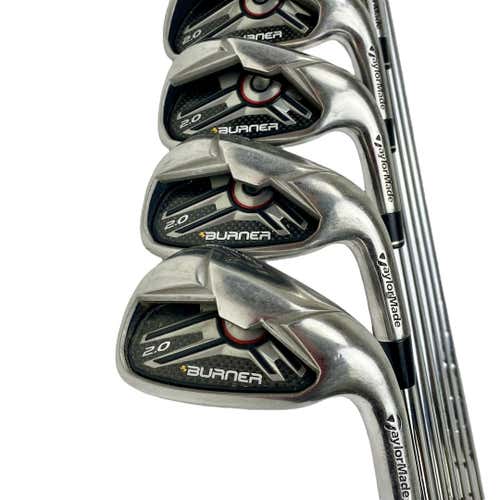 Used Taylormade Burner 2.0 Men's Right Iron Set 4i-pw Stiff Flex Steel Shaft