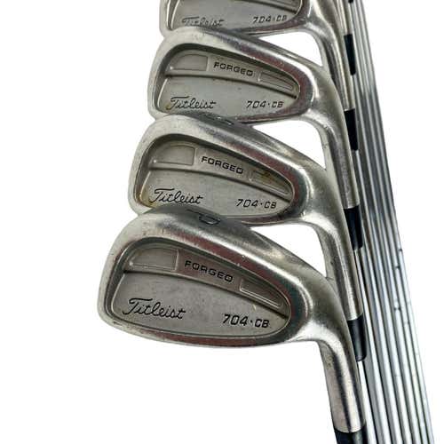 Used Titleist 704 Cb Forged Men's Right Iron Set 3i-pw Stiff Flex Steel Shaft