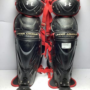 Used Under Armour UALG2-AP Catchers Leg Guards Black And Red Adult 11162-S000414849