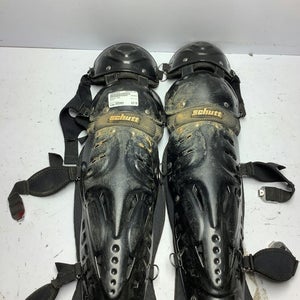 Used Schutt N16 Catchers Leg Guards Black Intermed 11162-S000414853