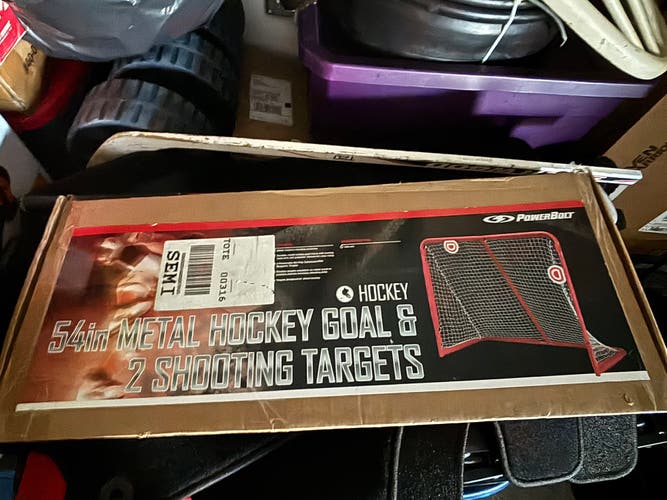 54” metal HOCKEY net Goal w/ 2 SHOOTING Targets