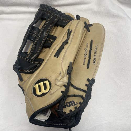 Senior Adult Size 14” Inch RHT Wilson A1000 Softball Glove. Ecco Leather