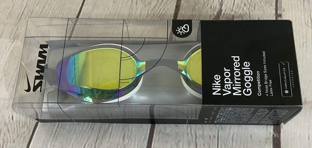 Nike Swim Vapor Mirrored Adult Competition Goggle Medium Light Tint Latex Free