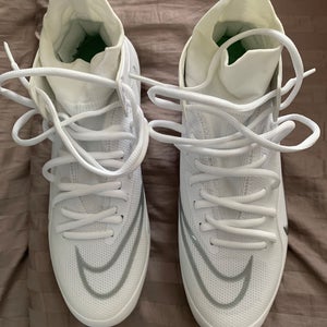 White New left size 9.5 and right size 9  Adult Men's Nike Mid Top Turf Cleats