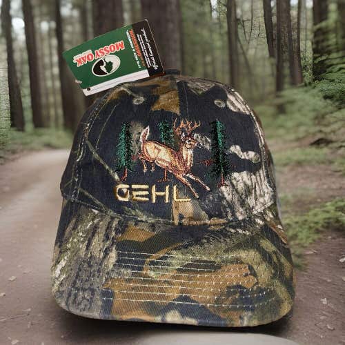 Vintage GEHL Mossy Oak Camouflage Deer Hat Snapback Cap New With Tags
