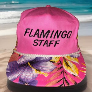 Vintage Flamingo Staff Snapback Hat Cap