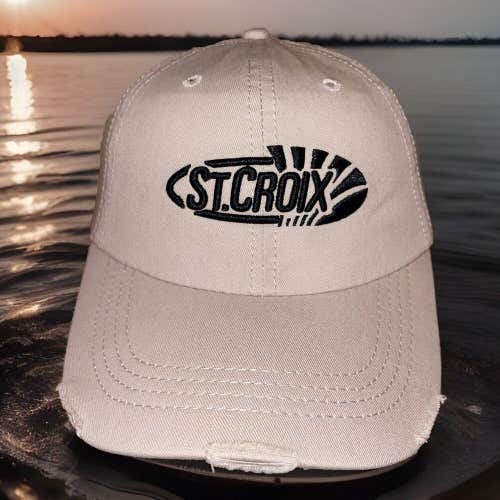 St Croix Fishing Rods Hat Cap Mens Strap Back Distressed Baseball Dad Y2K