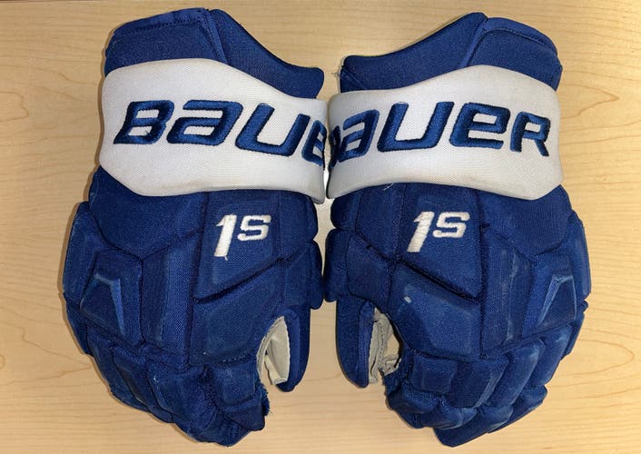 Bauer 1s Pro Toronato Maple Leafs Pro Stock Hockey Gloves - 14”