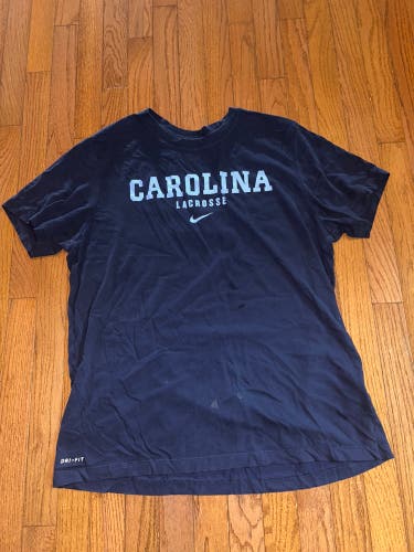 Team-Issued UNC Lacrosse Dri-fit Nike (worn In Practice) Shirt (XL) + Bundle
