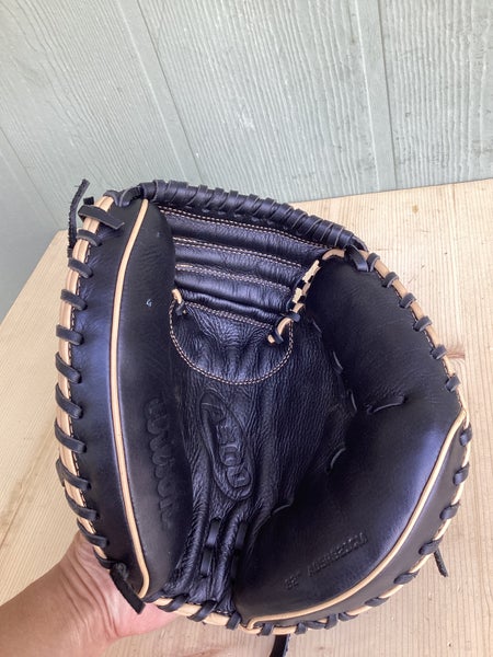 Black Used Kid Pitch (9YO-13YO) Wilson A500 Right Hand Throw Catcher's Baseball Glove 32"