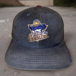 Vintage New Era Green Bay Gamblers Snapback Hat Cap USHL Hockey 90s Rare