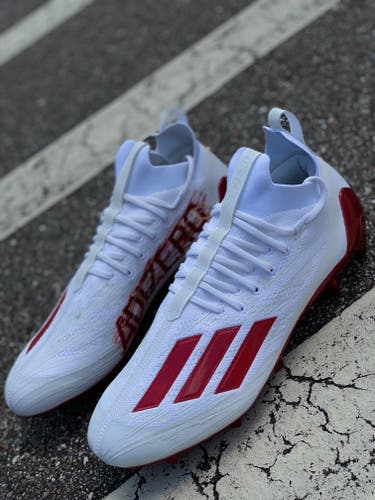 Adidas Adizero PrimeKnit white red football cleats *BRAND NEW*