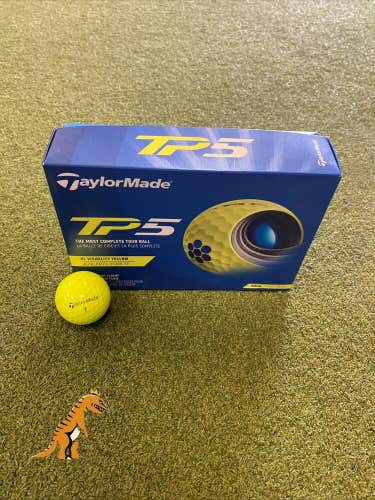 New TaylorMade TP5 Yellow Golf Balls 1 Dozen