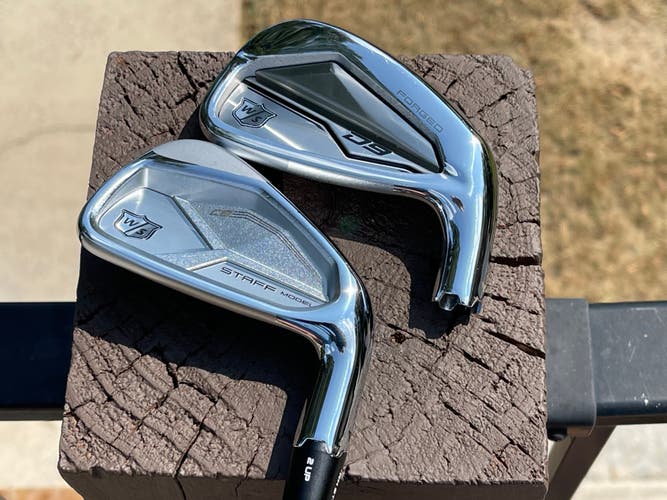 Two Wilson Staff 7 Iron Demo Heads--Staff CB and D9 Forged Right Handed Stiff Flex Steel Shaft