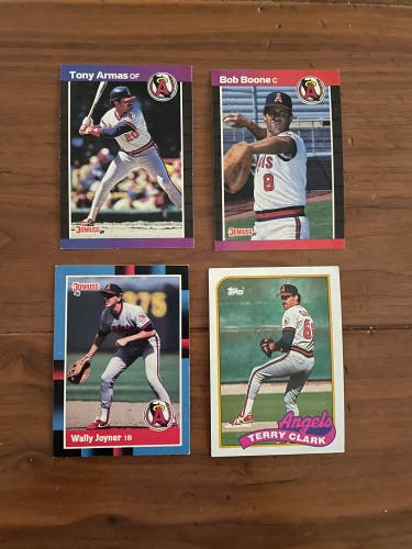 California Angels Baseball Card 4 Pack